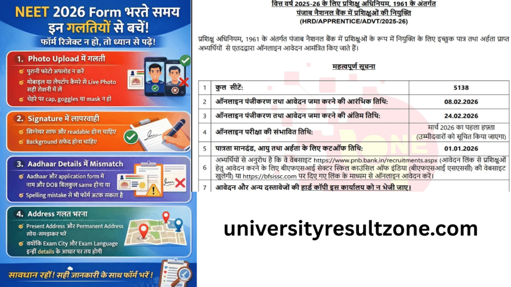 NEET UG 2026 Form भरते समय इन गलतियों से बचें
