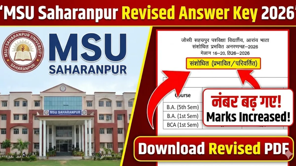 MSU Saharanpur Revised Answer Key 2026
