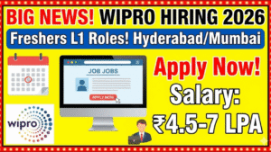 Wipro Developer Hiring 2026: Freshers Recruitment for L1 Roles (Hyderabad/Mumbai)