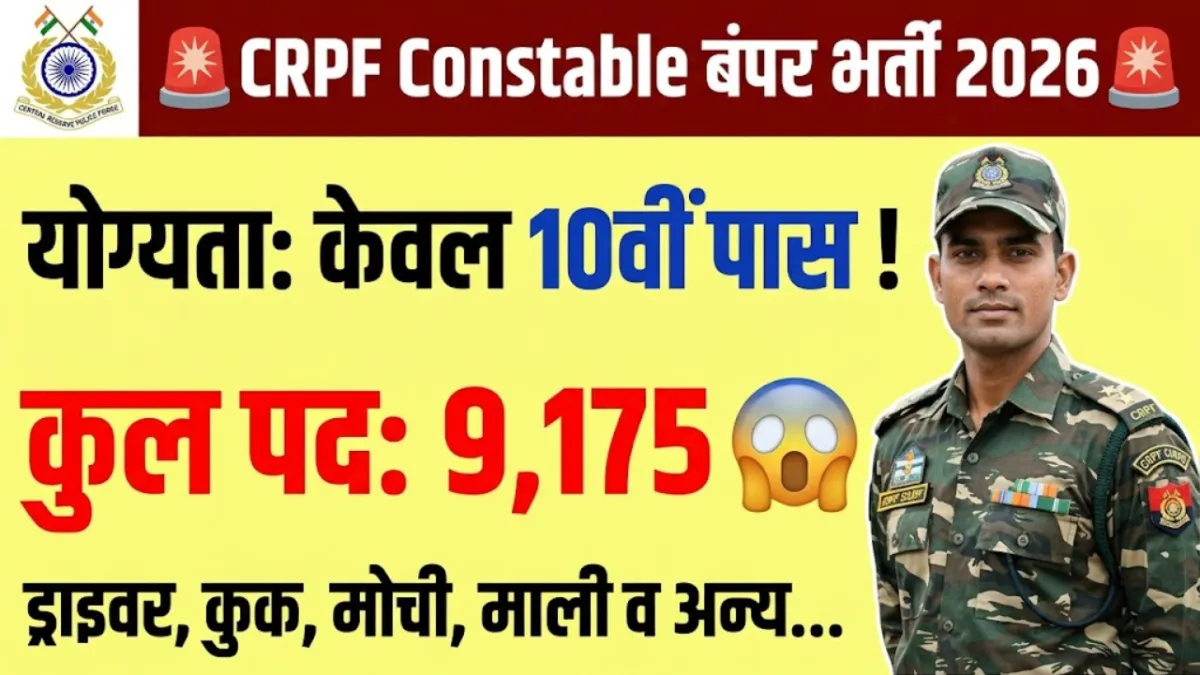 CRPF Constable Technical & Tradesman Recruitment 2026